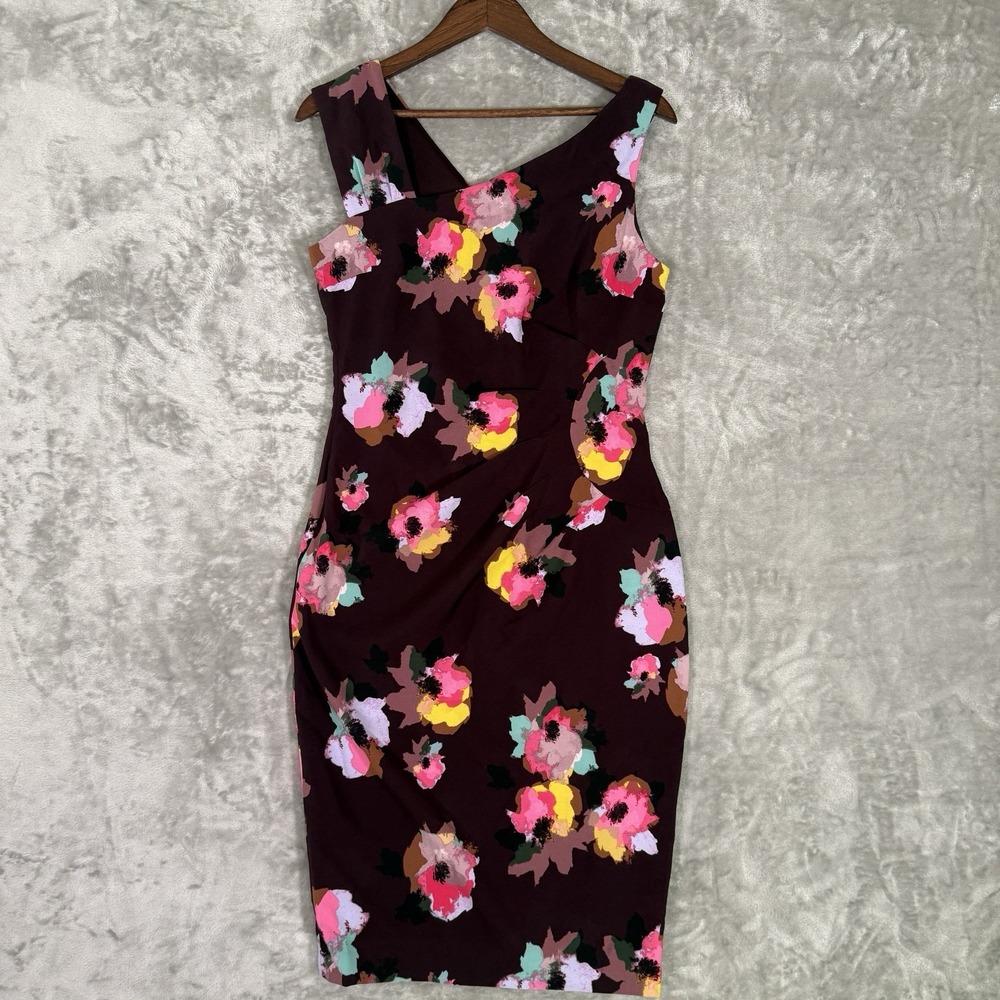 NWOT Laundry By Shelli Segal Floral Sheath Cocktail Wedding Guest Dress Size 10
